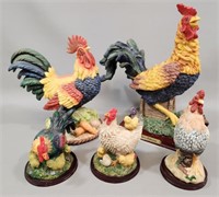 Assorted Rooster & Chicken Figurines