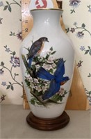 Danbury Mint "Bluebirds" ceramic vase