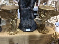 Pair of gilded angel candleholders