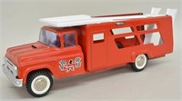1966 Buddy L Red & White Race Car Hauler Truck