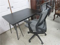 WORK TABLE AND OFFICE CHAIR