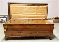 Vintage Trunk on Casters - Some Wear, Check Pics