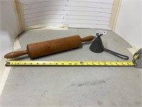 Wooden Roller and antique ice cream scoop