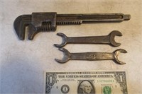 3 antique FORD Wrenches hand tools