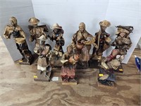 Vintage paper figures 8 to 12in tall
