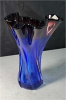 Blue to Pink faded vase approx 9 inches tall