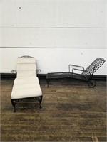 Woodard Floral Wrought Iron Chaise Lounges