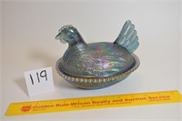 Vintage Carnival Glass - Hen on Nest