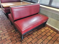 Vintage Red Double Sided Restaurant Booth