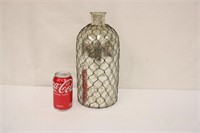 Mercury Glass Bottle w/ Wire Fish Net
