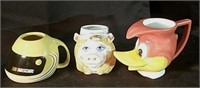 3 Mugs - Woody, Miss Piggy, NASCAR