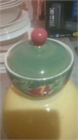 Green sugar bowl with lid