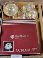 FLAT BOX OF SILVER PLATED SERVING ITEMS