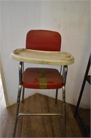 Vintage Red Metal High Chair