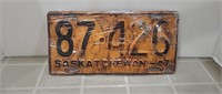 1947 Saskatchewan License Plate, single