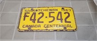 1967 Saskatchewan Canadian Centennial License