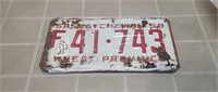1958 Saskatchewan License Plates, Matching Pair