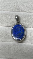Vintage Sterling Silver Lapis Lazuli Pendant