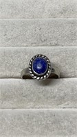 Vintage Sterling Silver Lapis Lazuli Ring Size 8