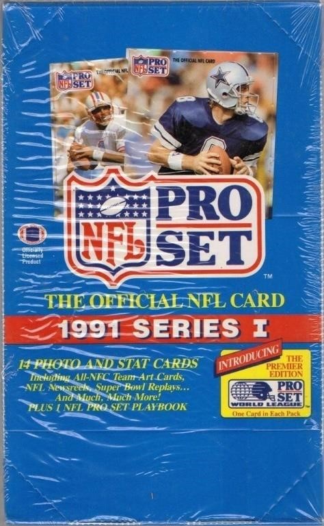 NFL PRO SET 1991 Series 1 Wax Box - 36 Wax Packs S