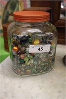 LARGE JAR OF ANTIQUE MARBLES