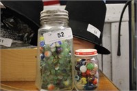 2 JARS OF ANTIQUE MARBLES