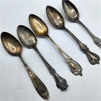 5 Antique Sterling Spoons (105.0g)