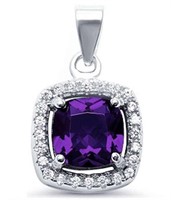 Cushion Cut 3.00 ct Amethyst Pendant