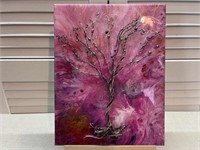 3D Tree Wire Acrylic And Resin Painting