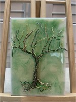 Green Tree 3D Wire Acrylic and Resin Painting
