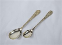 2 1892 STIEFF ROSE Sterling Silver Spoons