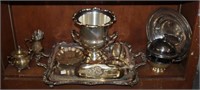 Silverplate Lot; Champagne bucket, Serving Tray,