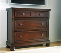 ASHLEY PORTER RUSTIC BROWN MEDIA CHEST