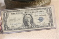 Lot of 2 Blue Seal $1.00 Silver Certificate
