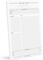 2 PACK Bliss Collections Meeting Notes Notepad
