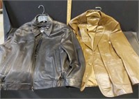 2 LEATHER JACKETS XL AND 46L