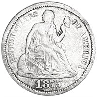 1875-S Seated Liberty Dime NICELY CIRCULATED