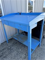 Blue Metal Work Desk/Bench
