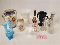 Hobnail & Decorated Vases
