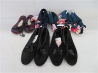 5 PAIRS WOMEN'S SLIPPERS (SIZE S & 8)