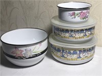 Lot of 4 Enamelware Bowls