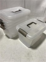 PORTABLE PLASTIC STORAGE BINS 4PACK APPROXIMATELY