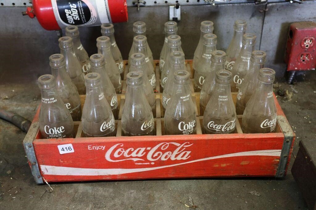 COCA COLA BOTTLES & CRATE