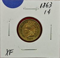 1863 Indian Cent XF