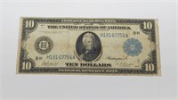 1914 $10 FEDERAL RESERVE NOTE - F/VF