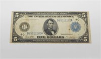 1914 $5 FEDERAL RESERVE NOTE - VF