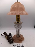 Vintage Pink Frosted Lamp