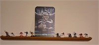Seattle Seahawks Wilson sign and EA NFL figurines