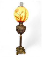 Victorian Brass Parlor Banquet Lamp