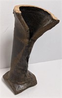 11.5" 2-Tone Brown Studio Pottery Abstract Vase,